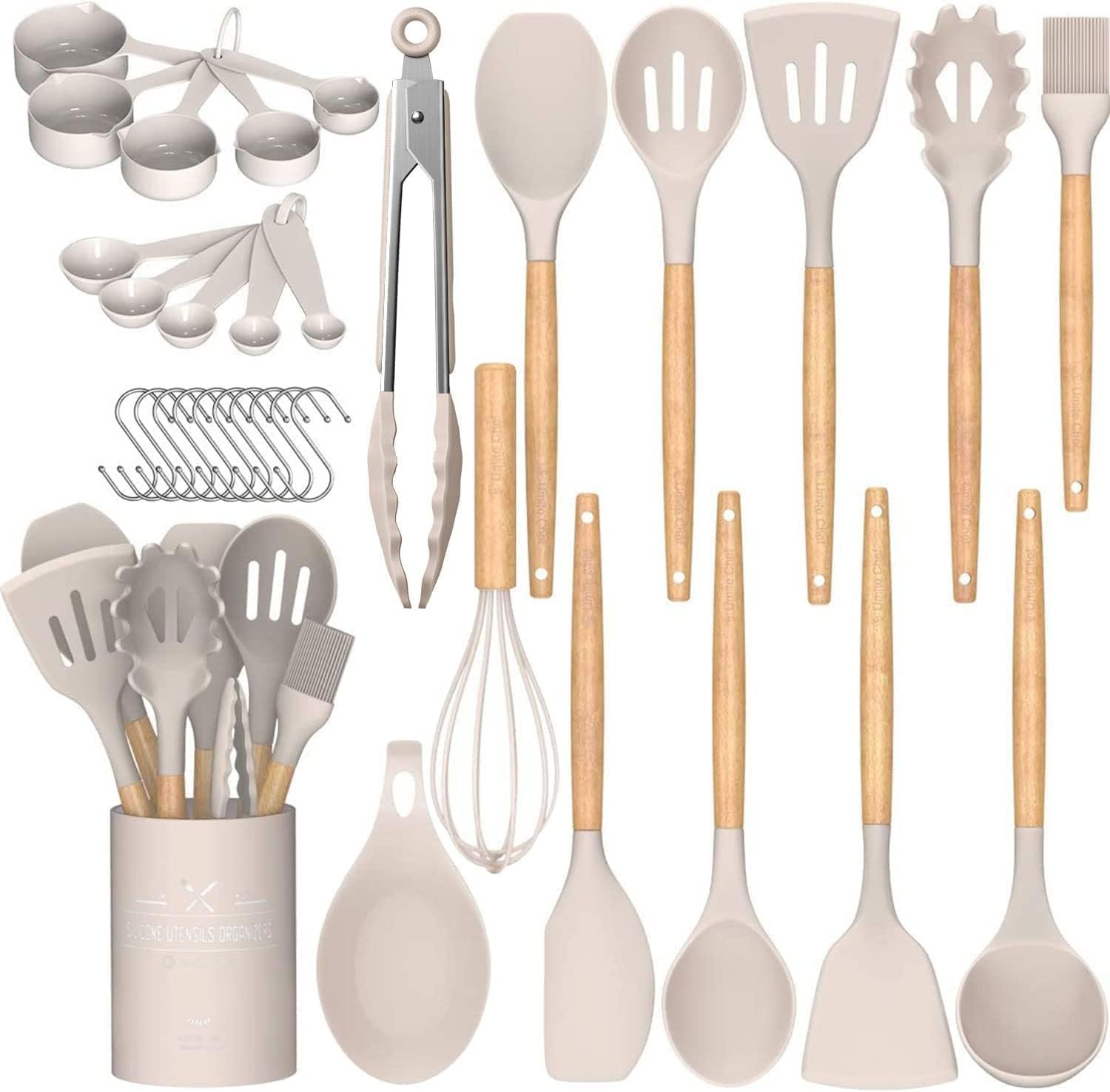 Qalabka Jikada Umite Chef – 33 Qalab Silikoon & Qoryo Isugu Jira