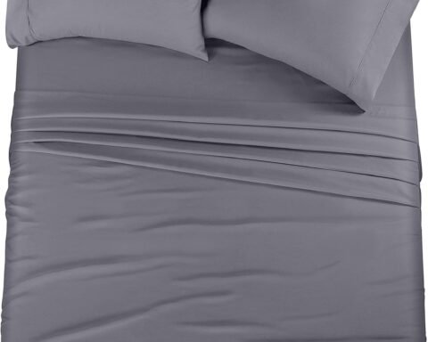 Utopia Bedding 4-Qaybood oo Go’ayaal ah – Cabbirka Queen (Grey)