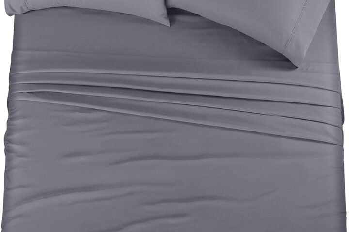 Utopia Bedding 4-Qaybood oo Go’ayaal ah – Cabbirka Queen (Grey)